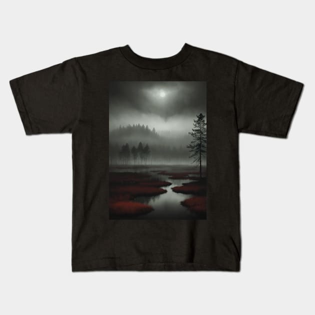 Foggy Bog in Barovia - Berez Kids T-Shirt by CursedContent